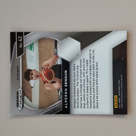 2021 Prizm Draft Picks Alperen Sengun Orange Cracked Ice Rookie Card #42 - Picture 2 of 2